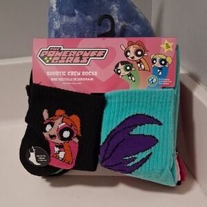 The Powerpuff Girls Shortie Crew Socks 10 Pack. New. Size 4-10